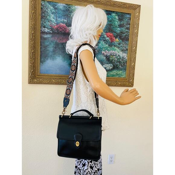 Vtg Coach Willis BLack Messenger CRosbody BAg 9927 - Picture 3 of 10